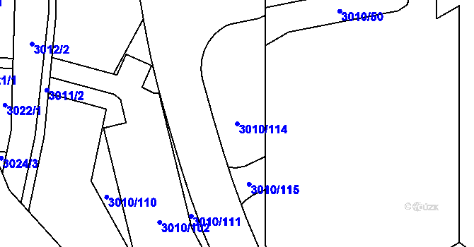 Parcela st. 3010/114 v KÚ Český Těšín, Katastrální mapa