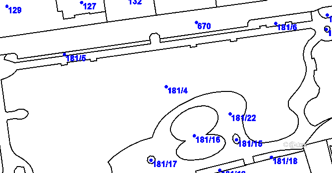 Parcela st. 181/4 v KÚ Český Těšín, Katastrální mapa