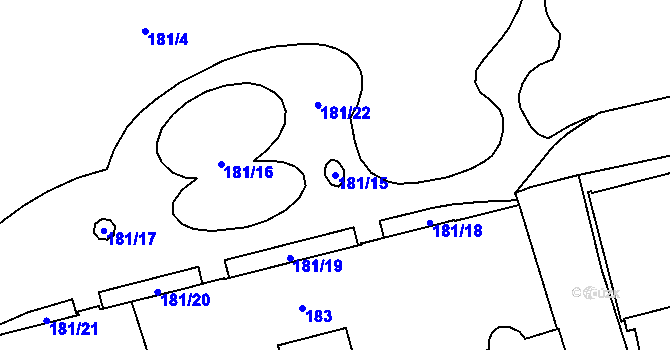 Parcela st. 181/15 v KÚ Český Těšín, Katastrální mapa