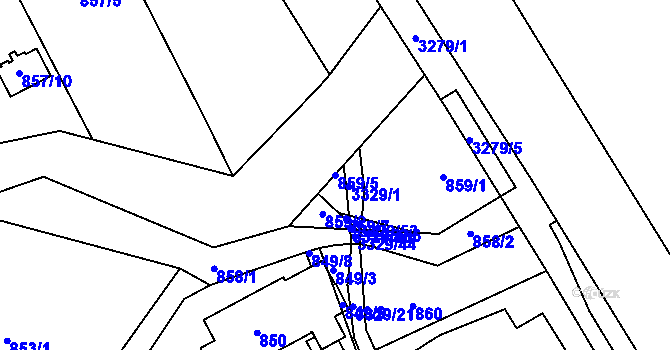 Parcela st. 859/5 v KÚ Český Těšín, Katastrální mapa