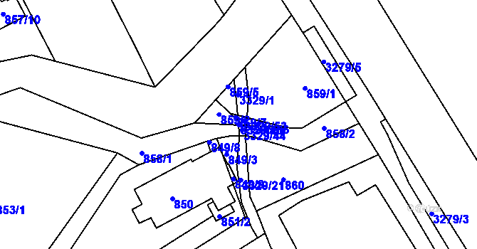 Parcela st. 3329/45 v KÚ Český Těšín, Katastrální mapa