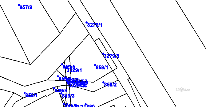 Parcela st. 3279/5 v KÚ Český Těšín, Katastrální mapa