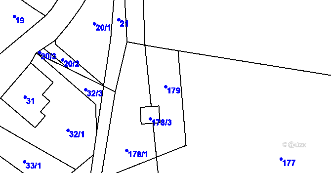 Parcela st. 179 v KÚ Dolní Žukov, Katastrální mapa