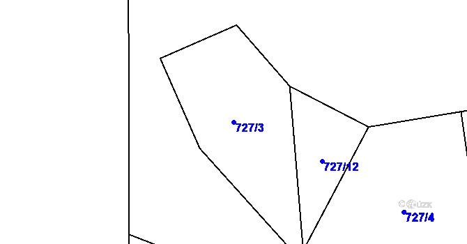 Parcela st. 727/3 v KÚ Dolní Žukov, Katastrální mapa