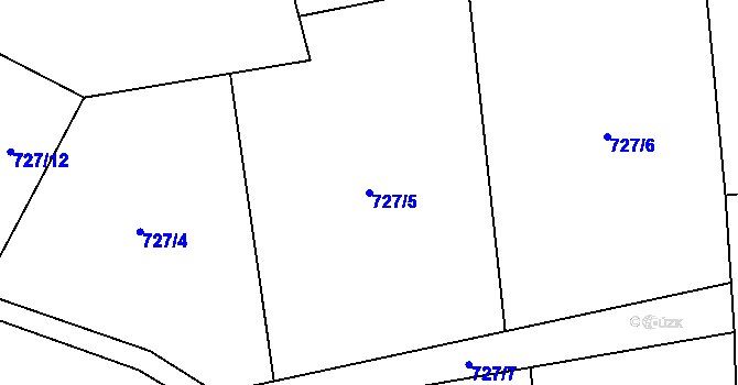 Parcela st. 727/5 v KÚ Dolní Žukov, Katastrální mapa