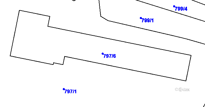 Parcela st. 797/6 v KÚ Dolní Žukov, Katastrální mapa