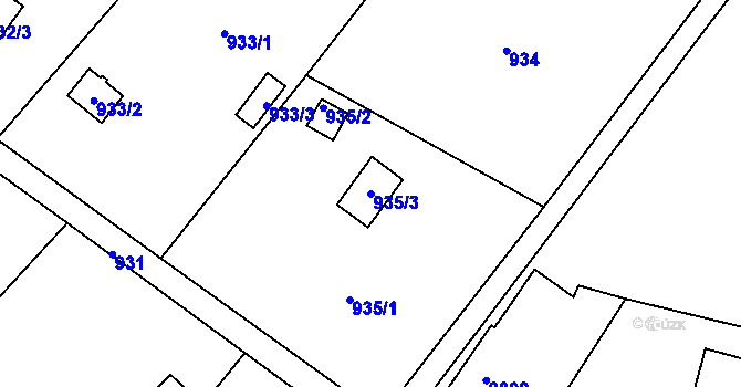 Parcela st. 935/3 v KÚ Dolní Žukov, Katastrální mapa