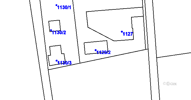 Parcela st. 1129/2 v KÚ Dolní Žukov, Katastrální mapa