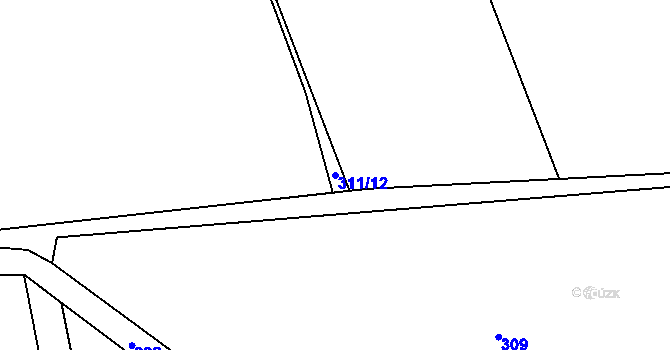 Parcela st. 311/12 v KÚ Dolní Žukov, Katastrální mapa