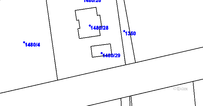 Parcela st. 1480/29 v KÚ Dolní Žukov, Katastrální mapa