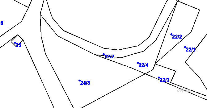 Parcela st. 12/2 v KÚ Střížovice u Ústí nad Labem, Katastrální mapa