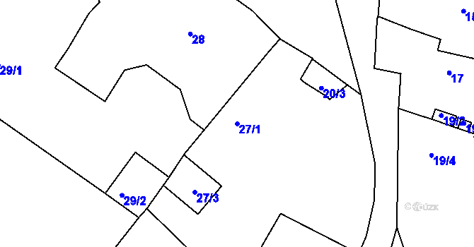 Parcela st. 27/1 v KÚ Střížovice u Ústí nad Labem, Katastrální mapa