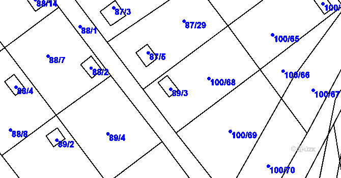 Parcela st. 89/3 v KÚ Střížovice u Ústí nad Labem, Katastrální mapa