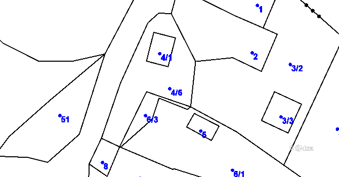 Parcela st. 4/6 v KÚ Střížovice u Ústí nad Labem, Katastrální mapa