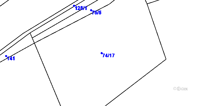 Parcela st. 74/17 v KÚ Čestice, Katastrální mapa