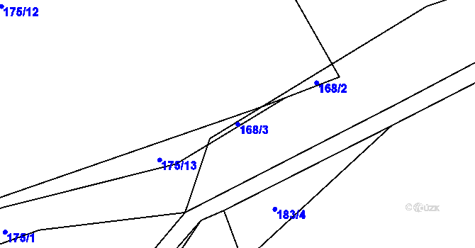 Parcela st. 168/3 v KÚ Čestice, Katastrální mapa