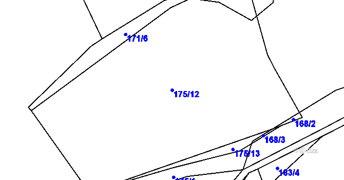 Parcela st. 175/12 v KÚ Čestice, Katastrální mapa