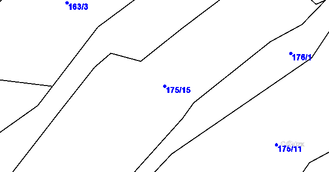 Parcela st. 175/15 v KÚ Čestice, Katastrální mapa