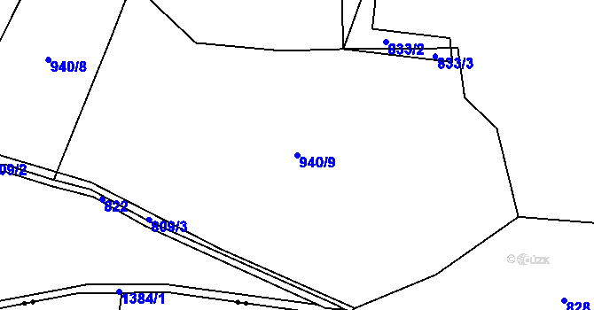 Parcela st. 940/9 v KÚ Čestice, Katastrální mapa