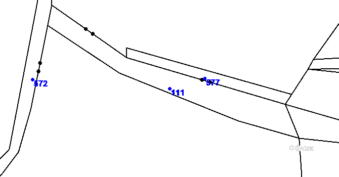 Parcela st. 111 v KÚ Nuzín, Katastrální mapa