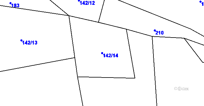 Parcela st. 142/14 v KÚ Nuzín, Katastrální mapa