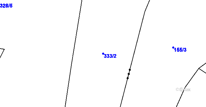 Parcela st. 333/2 v KÚ Nuzín, Katastrální mapa