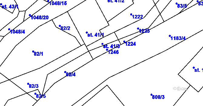 Parcela st. 41/4 v KÚ Čestice u Častolovic, Katastrální mapa