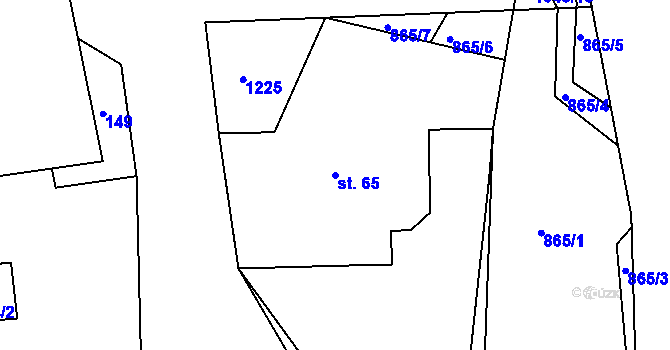 Parcela st. 65 v KÚ Čestice u Častolovic, Katastrální mapa