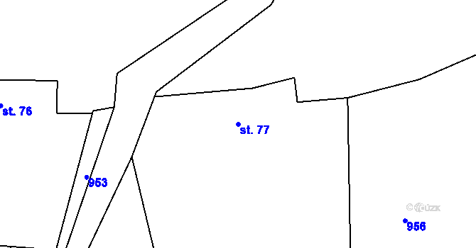 Parcela st. 77 v KÚ Čestice u Častolovic, Katastrální mapa