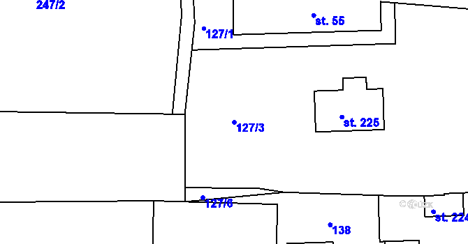 Parcela st. 127/3 v KÚ Čestice u Častolovic, Katastrální mapa