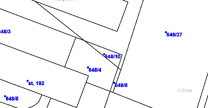 Parcela st. 648/10 v KÚ Čestice u Častolovic, Katastrální mapa