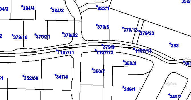 Parcela st. 1107/12 v KÚ Čestice u Častolovic, Katastrální mapa