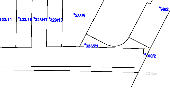 Parcela st. 323/21 v KÚ Čestice u Častolovic, Katastrální mapa