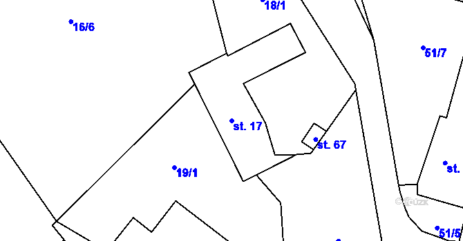 Parcela st. 17 v KÚ Čestín u Jankova, Katastrální mapa