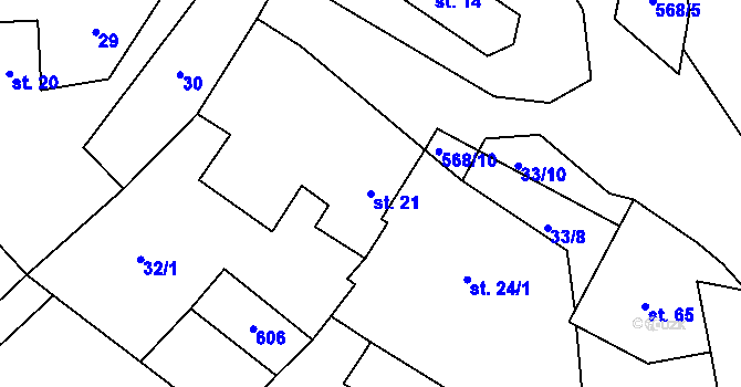 Parcela st. 21 v KÚ Čestín u Jankova, Katastrální mapa