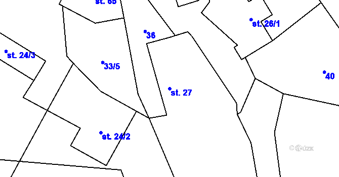 Parcela st. 27 v KÚ Čestín u Jankova, Katastrální mapa