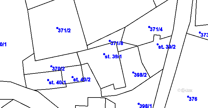 Parcela st. 39/1 v KÚ Čestín u Jankova, Katastrální mapa