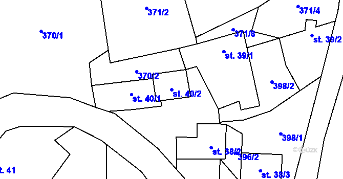 Parcela st. 40/2 v KÚ Čestín u Jankova, Katastrální mapa