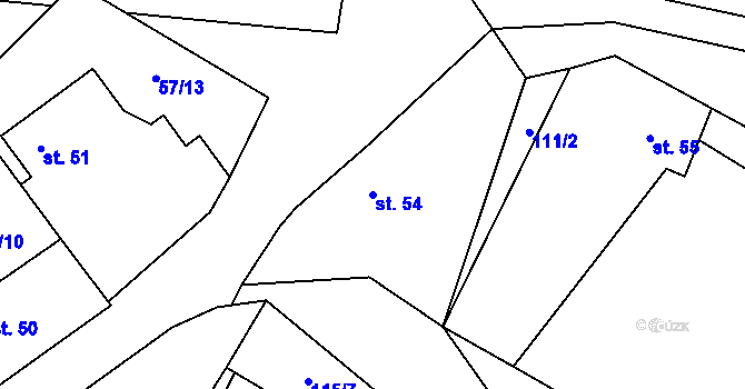 Parcela st. 54 v KÚ Čestín u Jankova, Katastrální mapa
