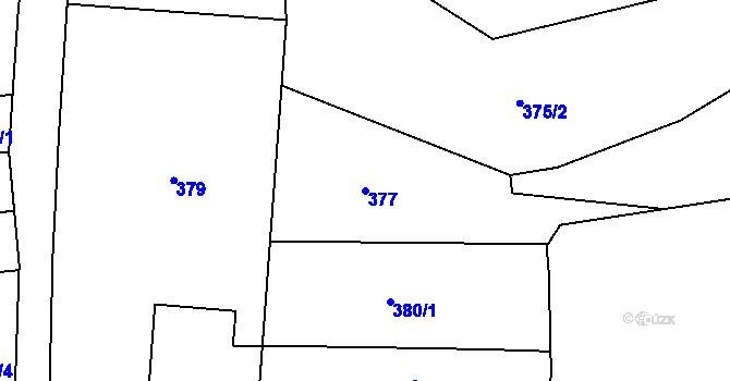 Parcela st. 377 v KÚ Čestín u Jankova, Katastrální mapa