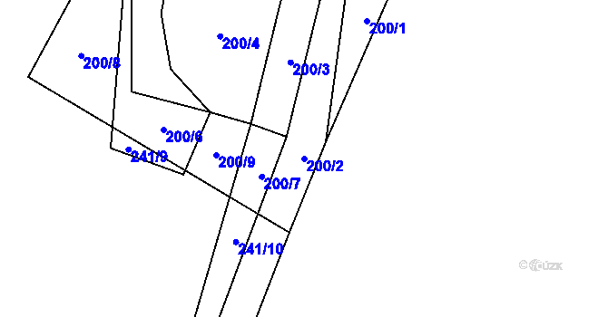 Parcela st. 200/2 v KÚ Čestín u Jankova, Katastrální mapa