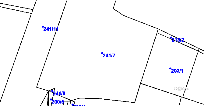 Parcela st. 241/7 v KÚ Čestín u Jankova, Katastrální mapa