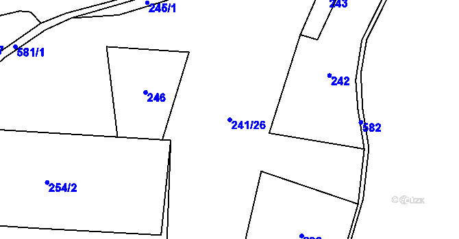Parcela st. 241/26 v KÚ Čestín u Jankova, Katastrální mapa