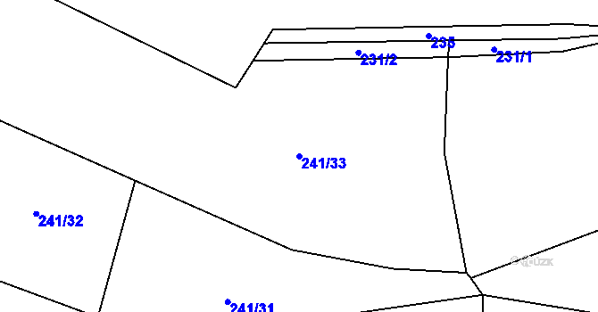 Parcela st. 241/33 v KÚ Čestín u Jankova, Katastrální mapa