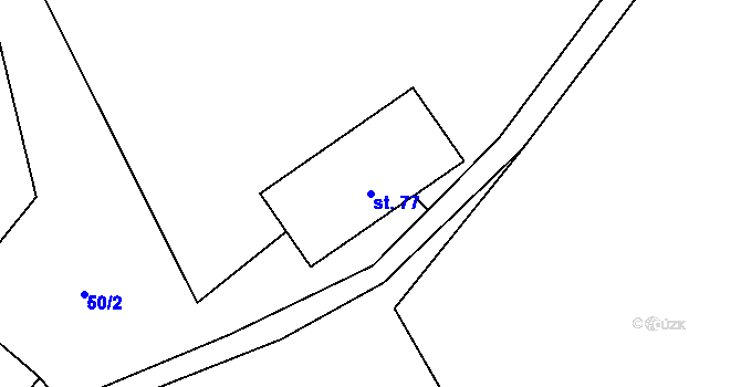 Parcela st. 77 v KÚ Čestín u Jankova, Katastrální mapa