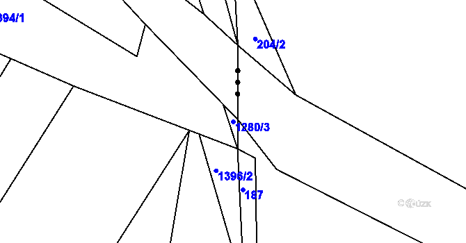 Parcela st. 1280/3 v KÚ Čenovice, Katastrální mapa