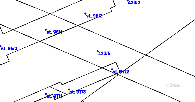 Parcela st. 423/5 v KÚ Čenovice, Katastrální mapa