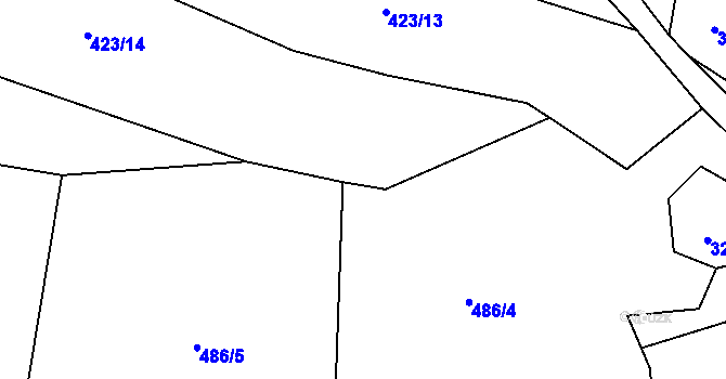 Parcela st. 423/11 v KÚ Čenovice, Katastrální mapa