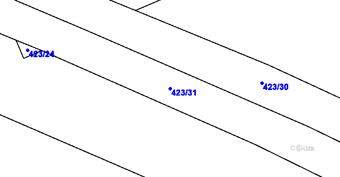 Parcela st. 423/31 v KÚ Čenovice, Katastrální mapa