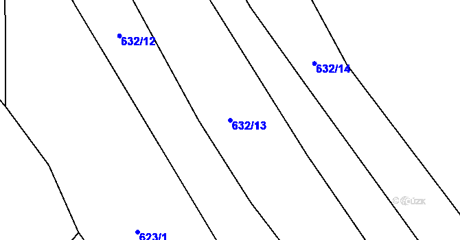 Parcela st. 632/13 v KÚ Čenovice, Katastrální mapa